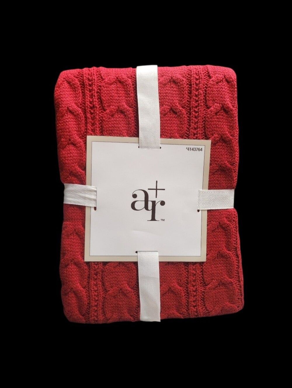 allen + roth Cable Knit Throw Blankets Available In Cream, Gray, Or Red 48X58 In - Picture 8 of 10